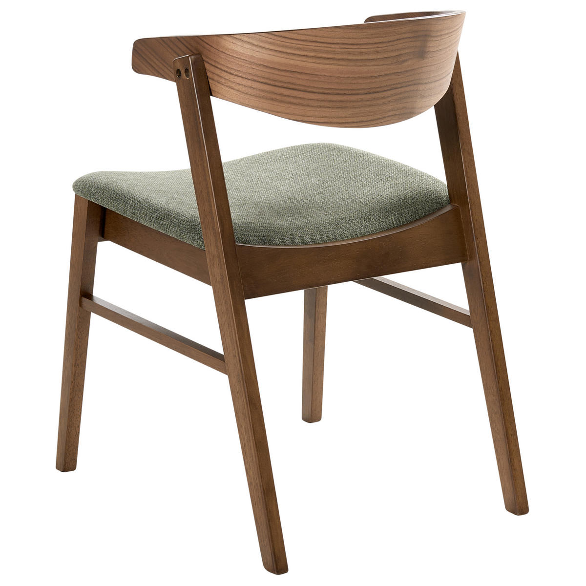 ESSZIMMERSTUHL 2er-Set Stoff Dunkelgrün/Braun Lilly - Braun/Grün, Holz (49/73/59cm) - Beliani