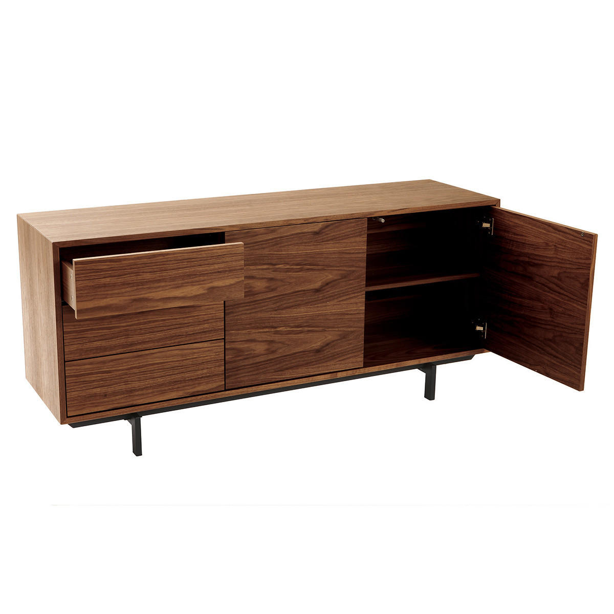 Thumbnail - Miliboo Sideboard, Walnuss, Holz, 45x72x160 cm, Wohnzimmer, Kommoden & Sideboards, Sideboards