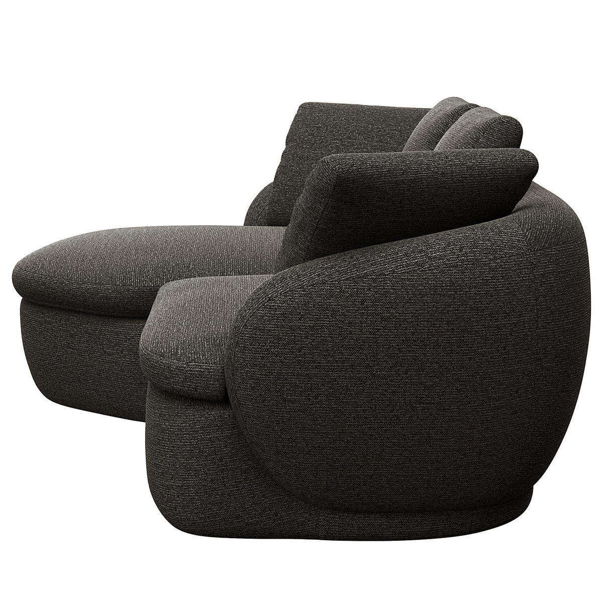 ECKSOFA mit Longchair - Anthrazit/Schwarz, Kunststoff/Textil (217/146cm) - home24
