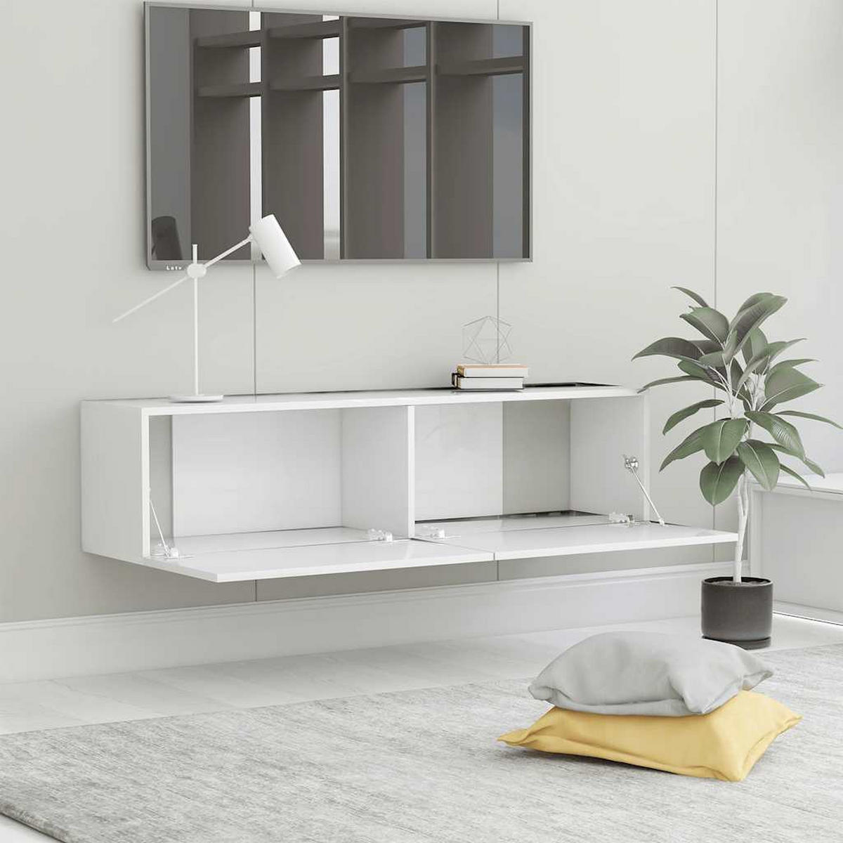 TV-SCHRANK Weiss 120/30/30 Cm Holzwerkstoff - Weiß, Holzwerkstoff (30/120/30cm) - vidaXL