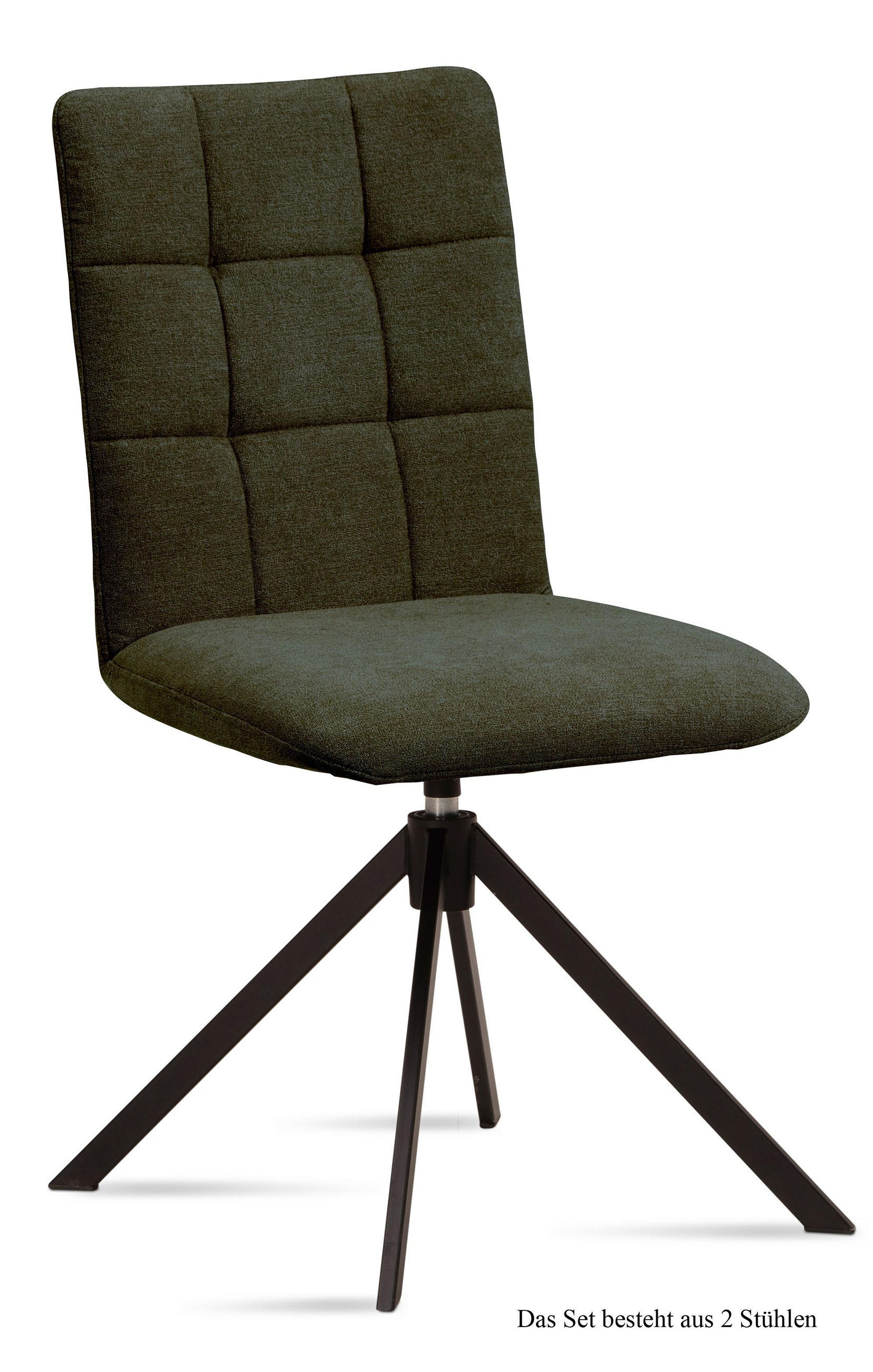 ESSZIMMERSTUHL drehbar (2er-Set) Debora 47x91x60 Schwarz/Khaki - Dunkelgrün/Schwarz, Kunststoff (60/91/47cm) - 58aufmkessel