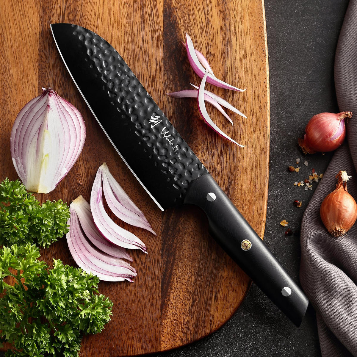 SANTOKUMESSER 18 cm - Schwarz, Metall (31cm) - Wakoli