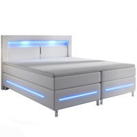 BOXBETT Norfolk weiß 180x200 cm - Weiß, Textil (180/200cm) - Juskys