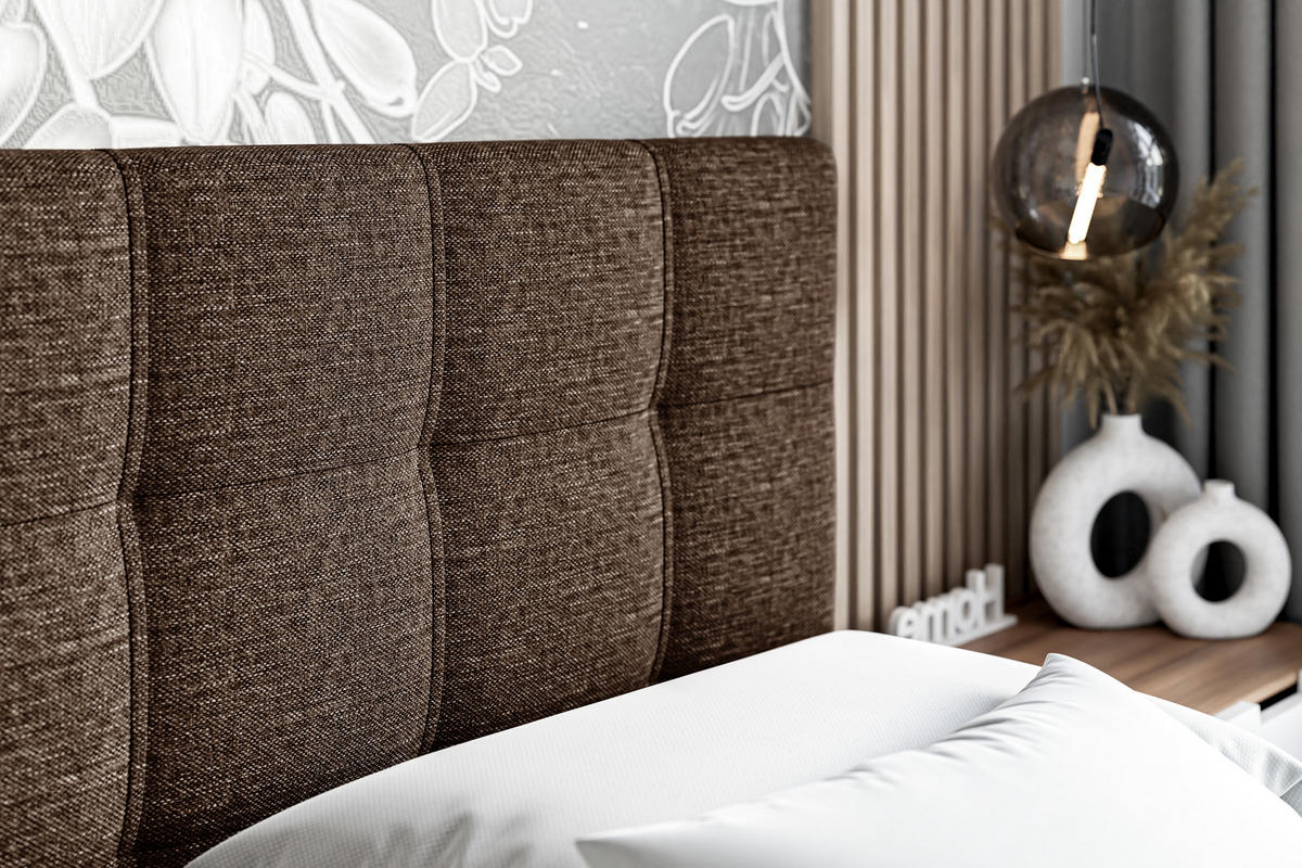 BOXBETT mit Matratze H3 und Lattenrost - MARCE - 160x200 Braun - Braun, Holzwerkstoff (160/200cm) - ALTDECOR