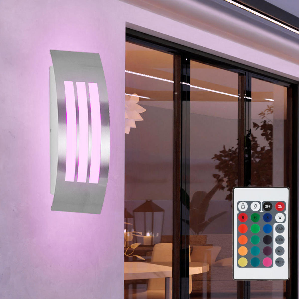 LED AUSSEN-WANDLEUCHTE Silber RGB - Silberfarben, Metall (31.8/10/9cm)