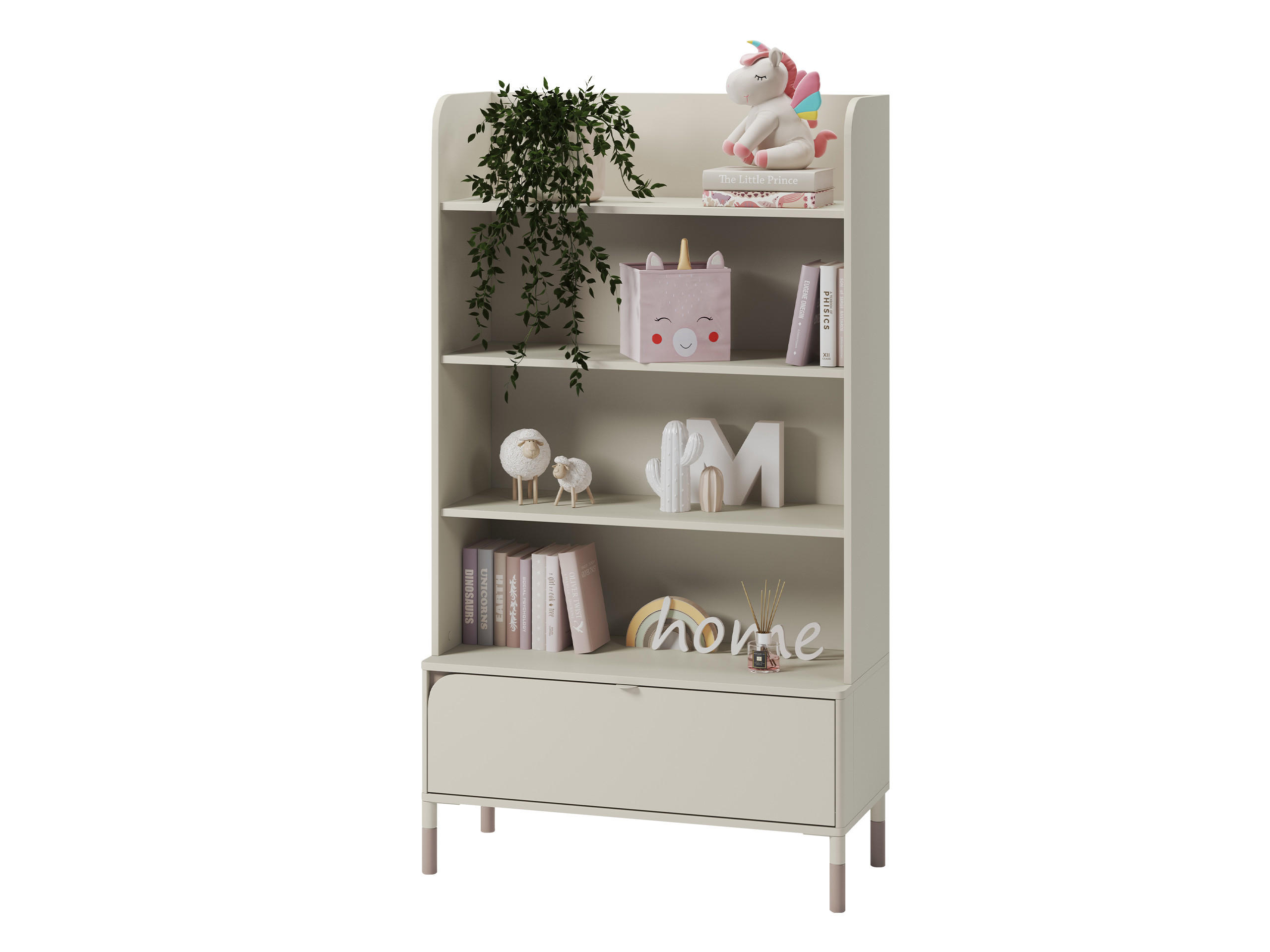 KINDERREGAL Harmony 1S HR02 - Kaschmir/Trüffeleichefarben, Holzwerkstoff/Kunststoff (89/159/40cm) - MIRJAN24