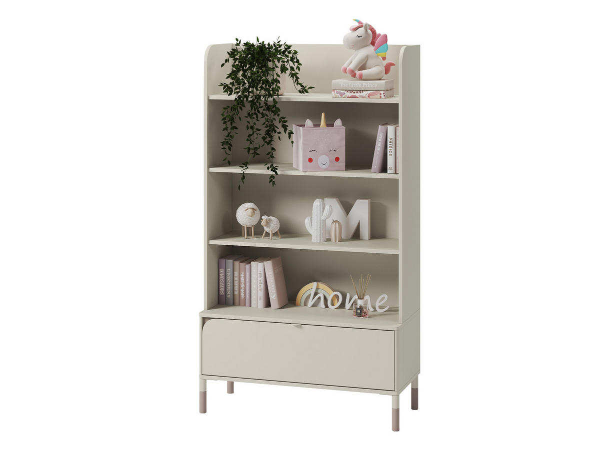 KINDERREGAL Harmony 1S HR02 - Kaschmir/Trüffeleichefarben, Holzwerkstoff/Kunststoff (89/159/40cm) - MIRJAN24