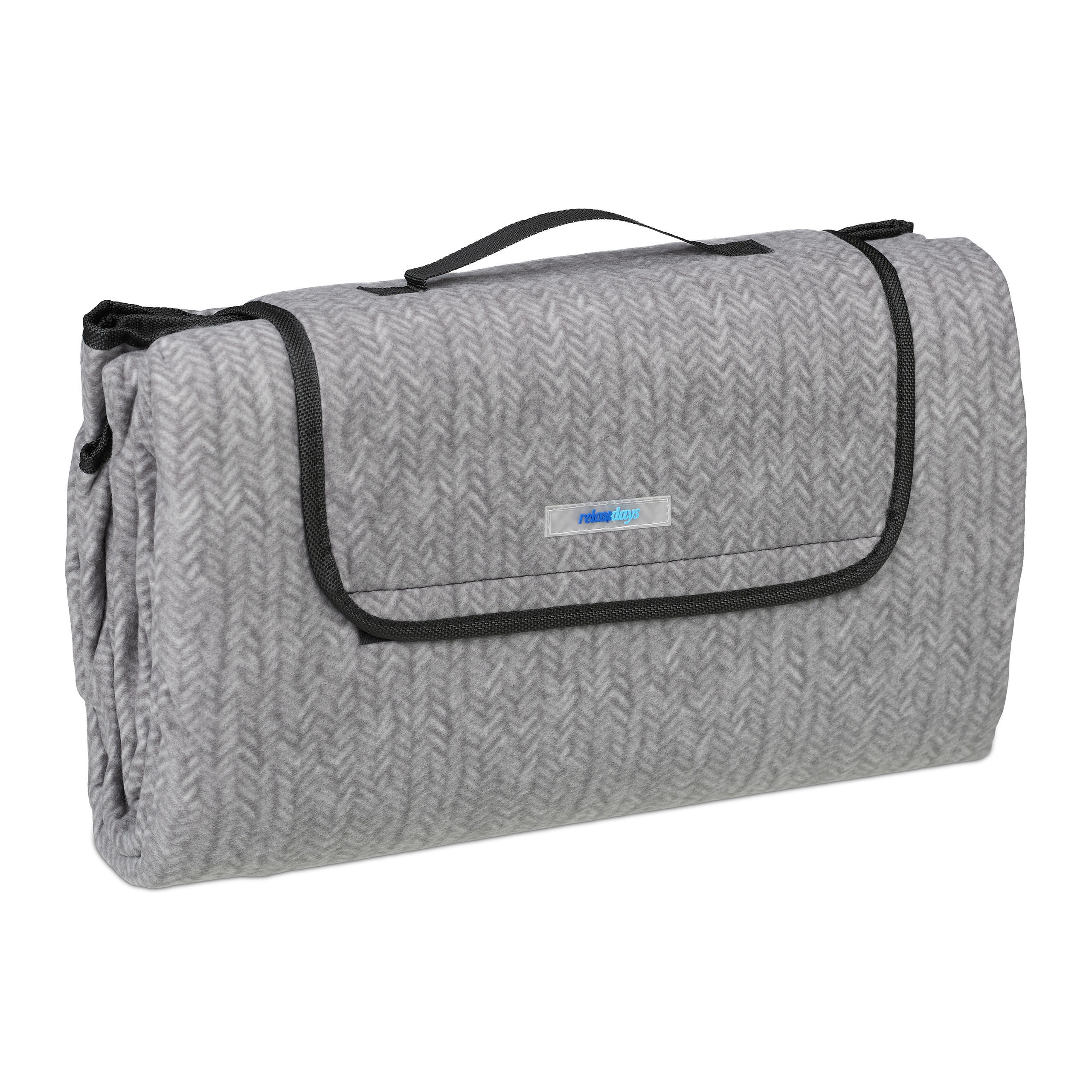 PICKNICKDECKE - Grau, Textil/Metall (200/200cm) - Relaxdays