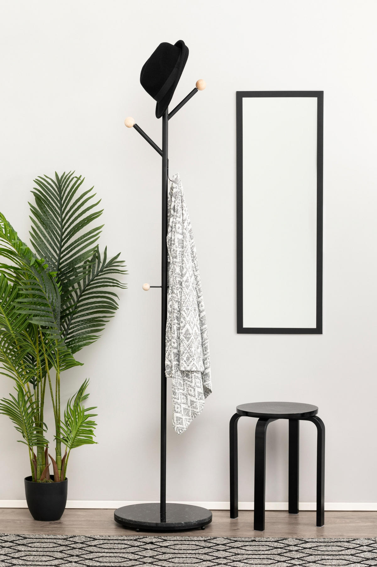 KÜCHENHOCKER Ø 39 cm - Schwarz, Holzwerkstoff (39/45.5/39cm)