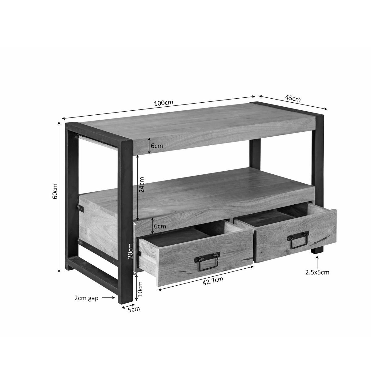 TV-MÖBEL Britt Braun 45/100/60 cm - Braun, Holz (100/60/45cm) - Starfurn