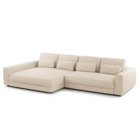 ECKSOFA mit XXL-Longchair - Beige/Schwarz, Kunststoff/Textil (323/182cm) - home24