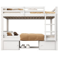 ETAGENBETT 90/200 cm in Weiß mit Stauraum und teilbarer Konstruktion - Weiß, Holzwerkstoff (90/200cm) - Flora Grace