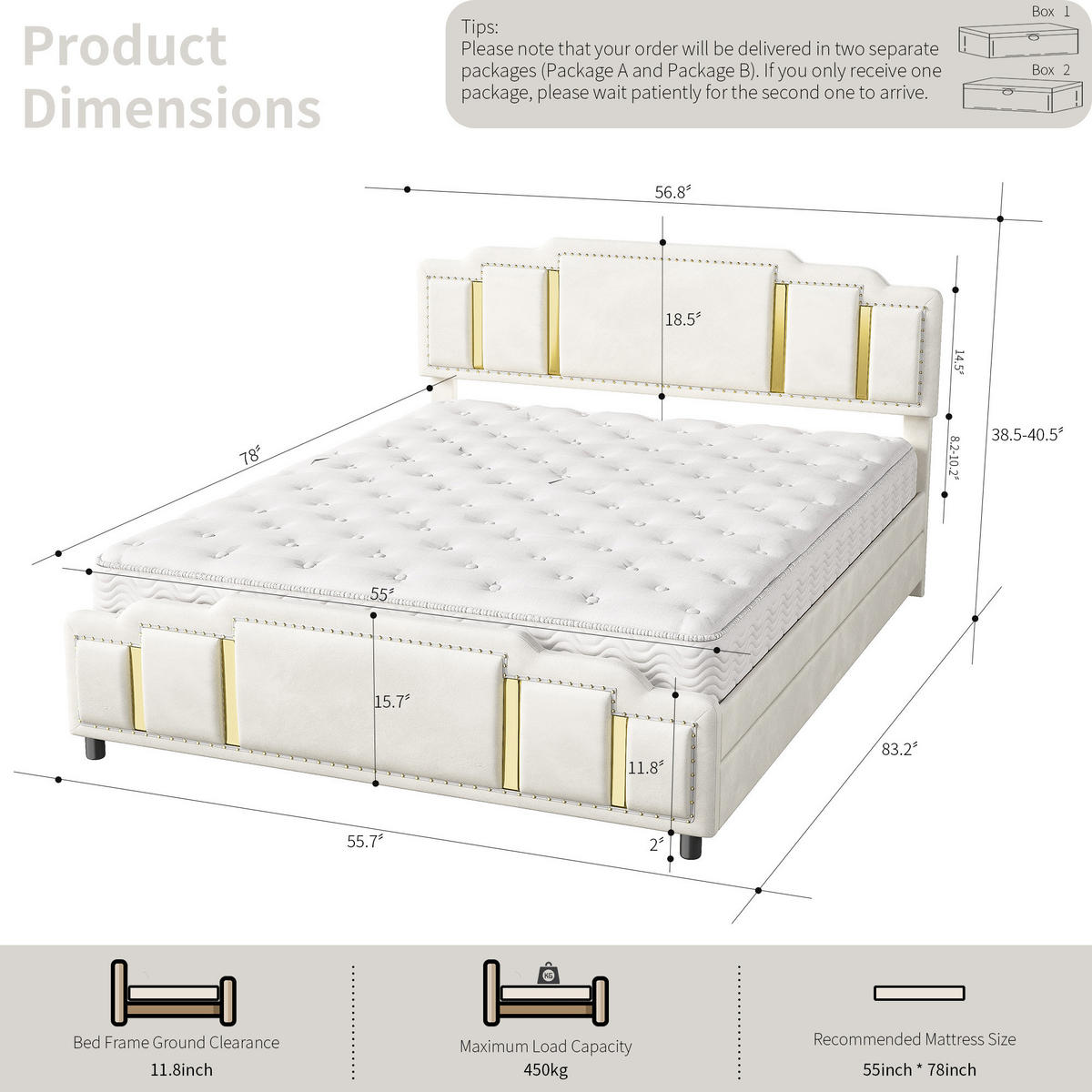 POLSTERBETT mit Schubladen und Samtbezug Beige 140x200 cm Textil - Beige, Textil (140/200cm) - SONNENH