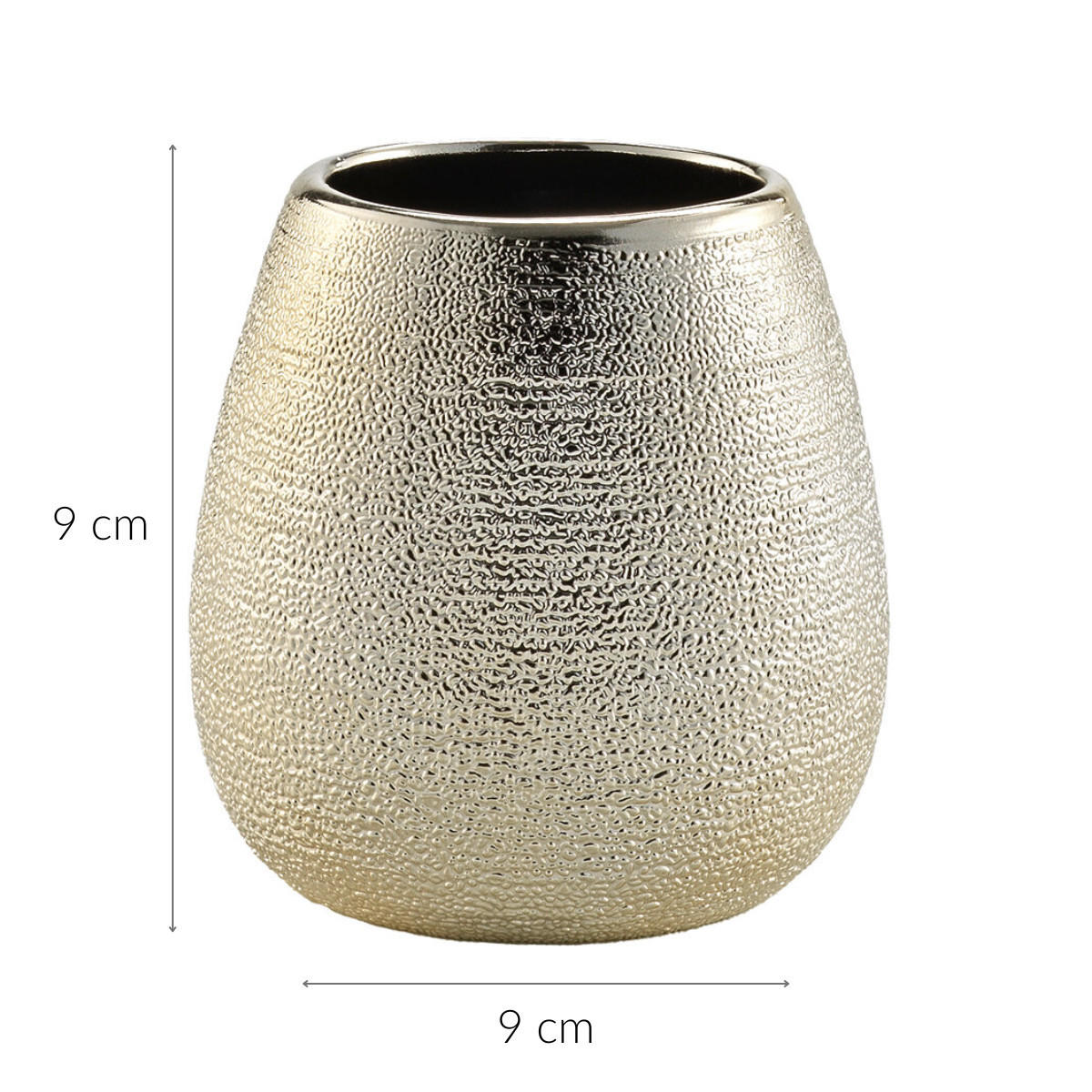 ZAHNBÜRSTENBECHER Tresor 9/9 cm - Goldfarben, Keramik (9/9/9cm) - Douceur d´intérieur