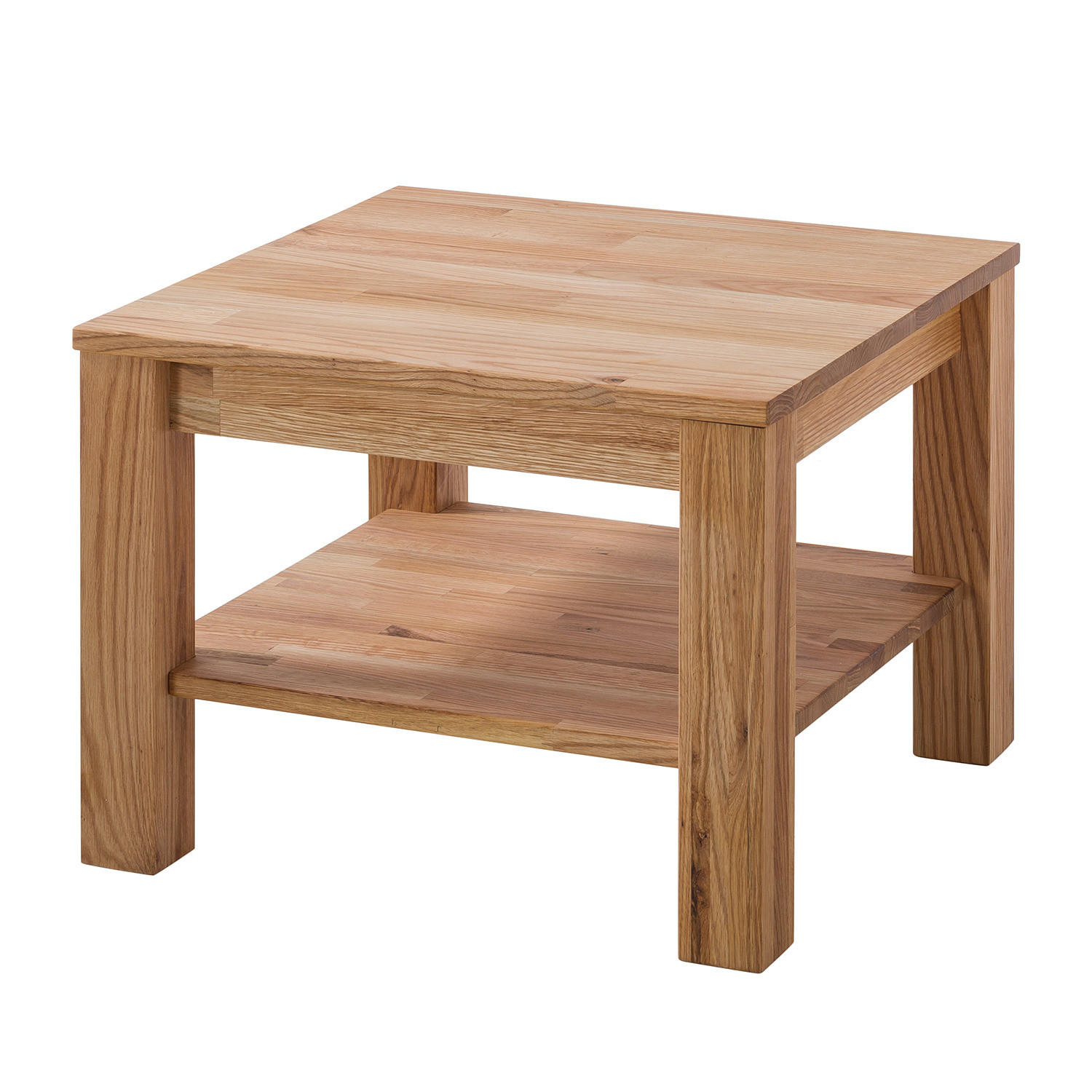 COUCHTISCH - Eiche massiv - Eichefarben, Holz (60/60/45cm) - home24