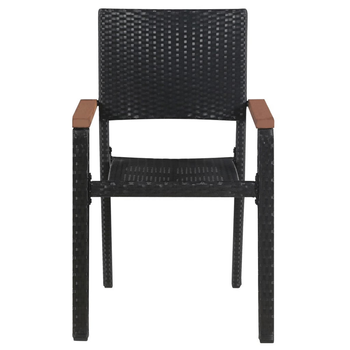 GARTENSTÜHLE 2 Stk. Poly-Rattan Schwarz - Schwarz, Kunststoff (56/88/55cm) - furnicato