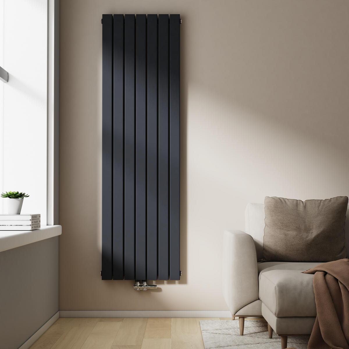 HEIZKÖRPER Flachheizkörper Anthrazit 180/54/6,3 cm - Anthrazit, Metall (54/180/6.3cm) - EMKE