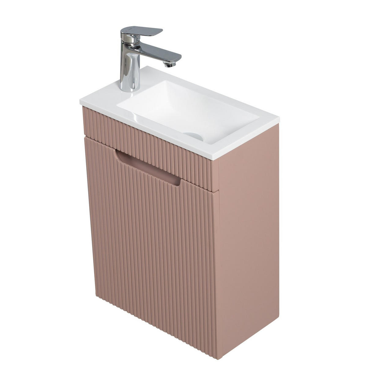 GÄSTE-WC-MÖBELSET Thermis 2 Teile Rose - 40 x 22 x 53 cm - Rosa, Holz (40/53/22cm) - Badplaats