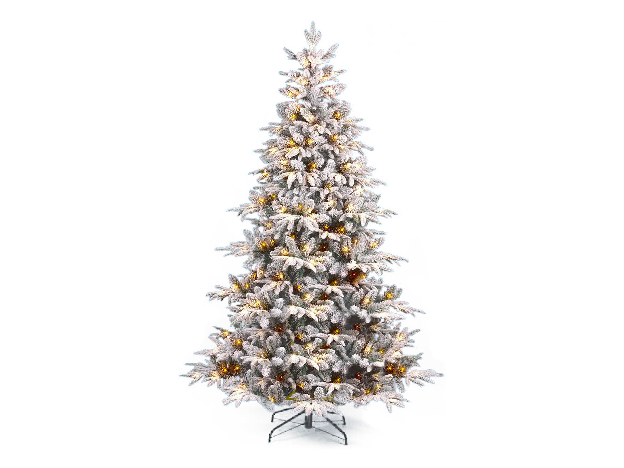 WEIHNACHTSBAUM künstlich mit Schnee DELUXE Anita 150 cm mit SMART LED Beleuchtung, Tannenbaum Christbaum Kunstbaum Dekobaum mit Metallständer - Weiß, Kunststoff (150cm) - LAALU