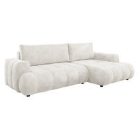 ECKSOFA Haiti, Seite: Rechts 2R+LC - Creme/Schwarz, Holz/Textil (276/156cm) - MIRJAN24