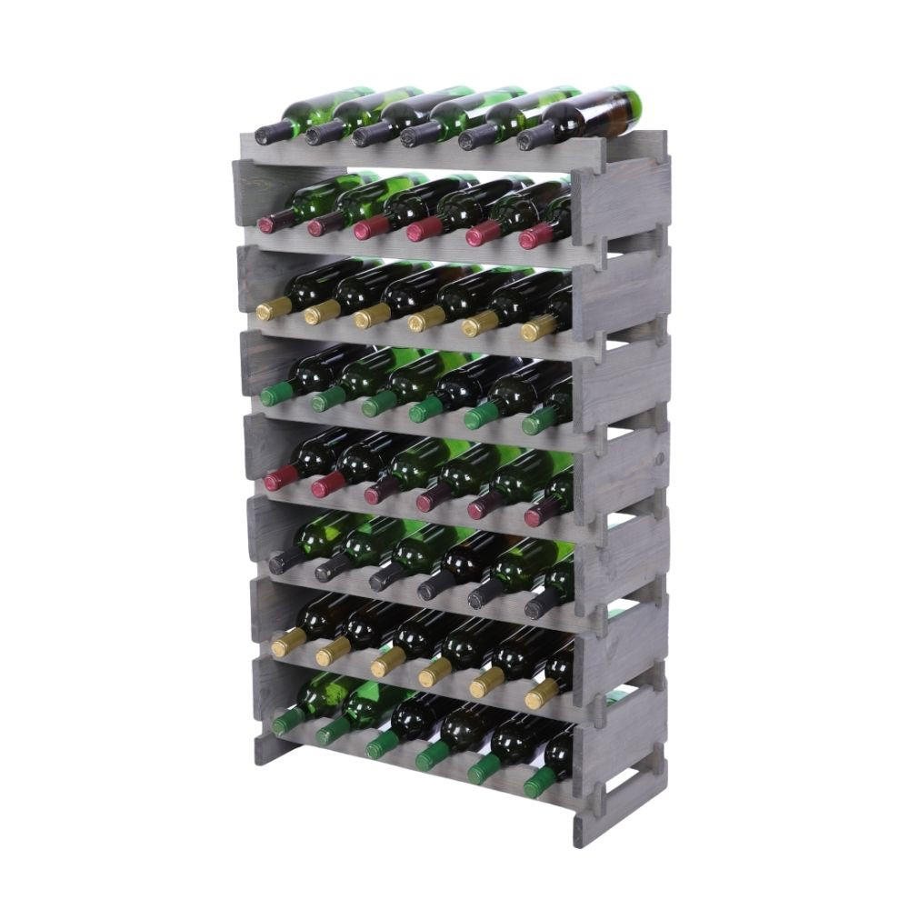 WEINREGAL VINOTECA FLEX PRO HxBxT 107x65x28cm 48 Flaschen auf 8 Ebenen Grau - Grau, Holz (65/107/28cm) - PROREGAL