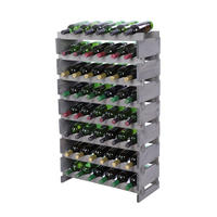 WEINREGAL VINOTECA FLEX PRO HxBxT 107x65x28cm 48 Flaschen auf 8 Ebenen Grau - Grau, Holz (65/107/28cm) - PROREGAL