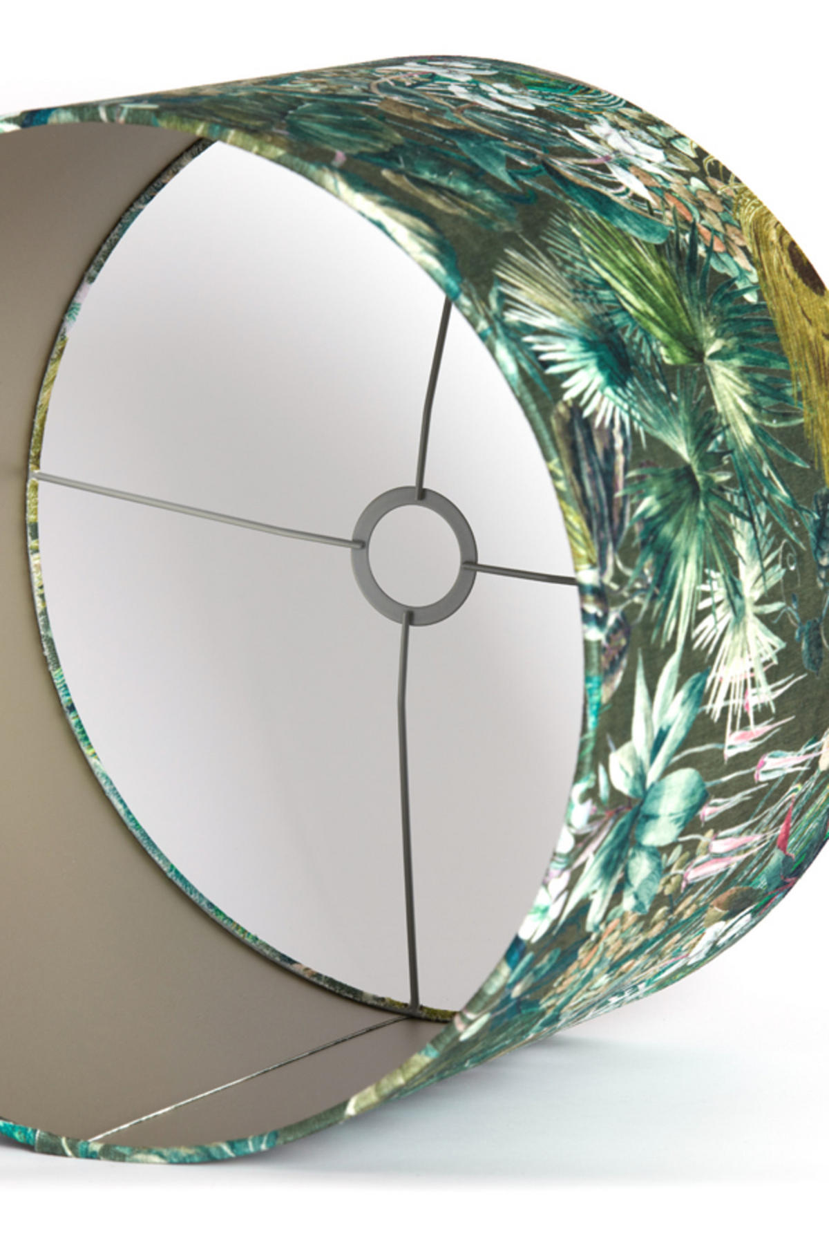 LAMPENSCHIRM Xenia flora Grün Ø30/21 cm - Grün, Textil (30/30/21cm) - Light & Living