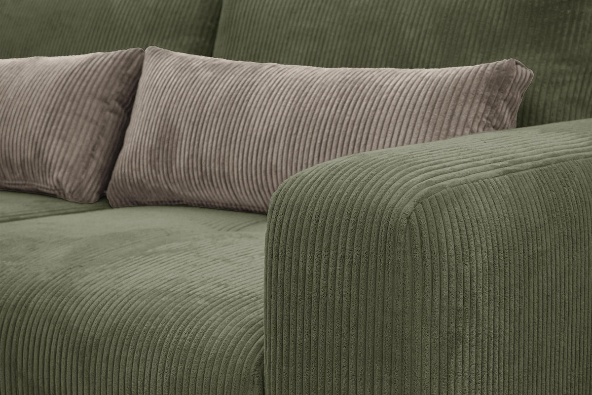 SOFA OLI 3-Sitzer, olivgrün - Olivgrün, Holz/Textil (208/91/108cm) - Courtois Laville
