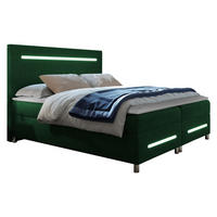 BOXBETT Enter LED - Smaragdgrün, Holz (160/200cm) - MIRJAN24