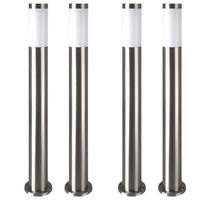 LED WEGELEUCHTE Edelstahl Silber opal 4er Set - Silberfarben, Metall (11/80/80cm) - Globo Lighting