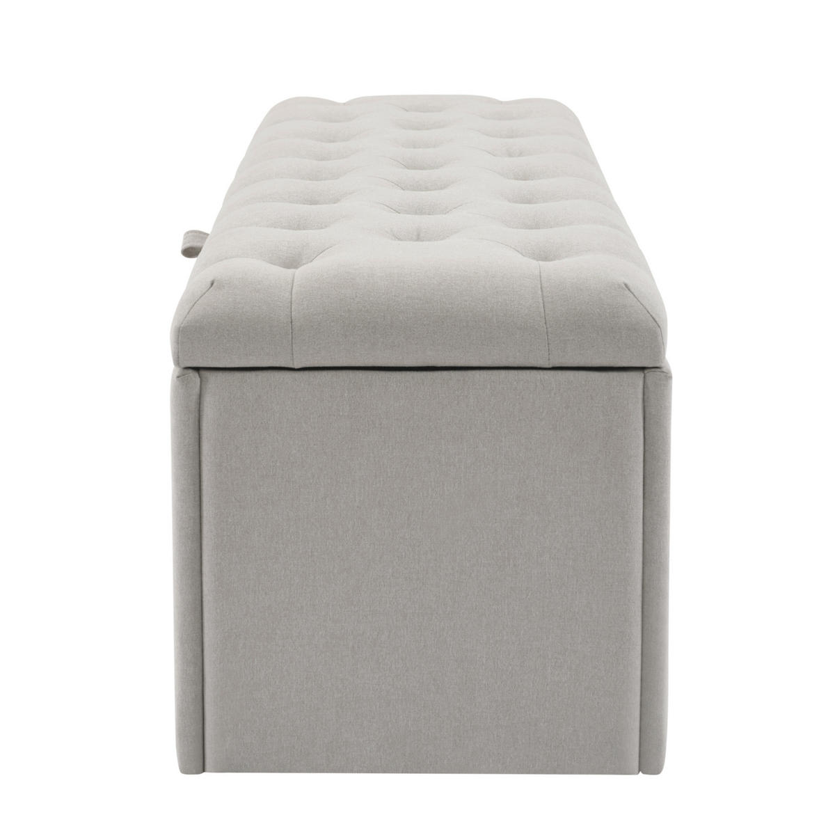 POLSTERBANK 141/41,5/47 cm mit Stauraum aus Leinen im eleganten Design, Hellgrau - Grau, Textil - Redom
