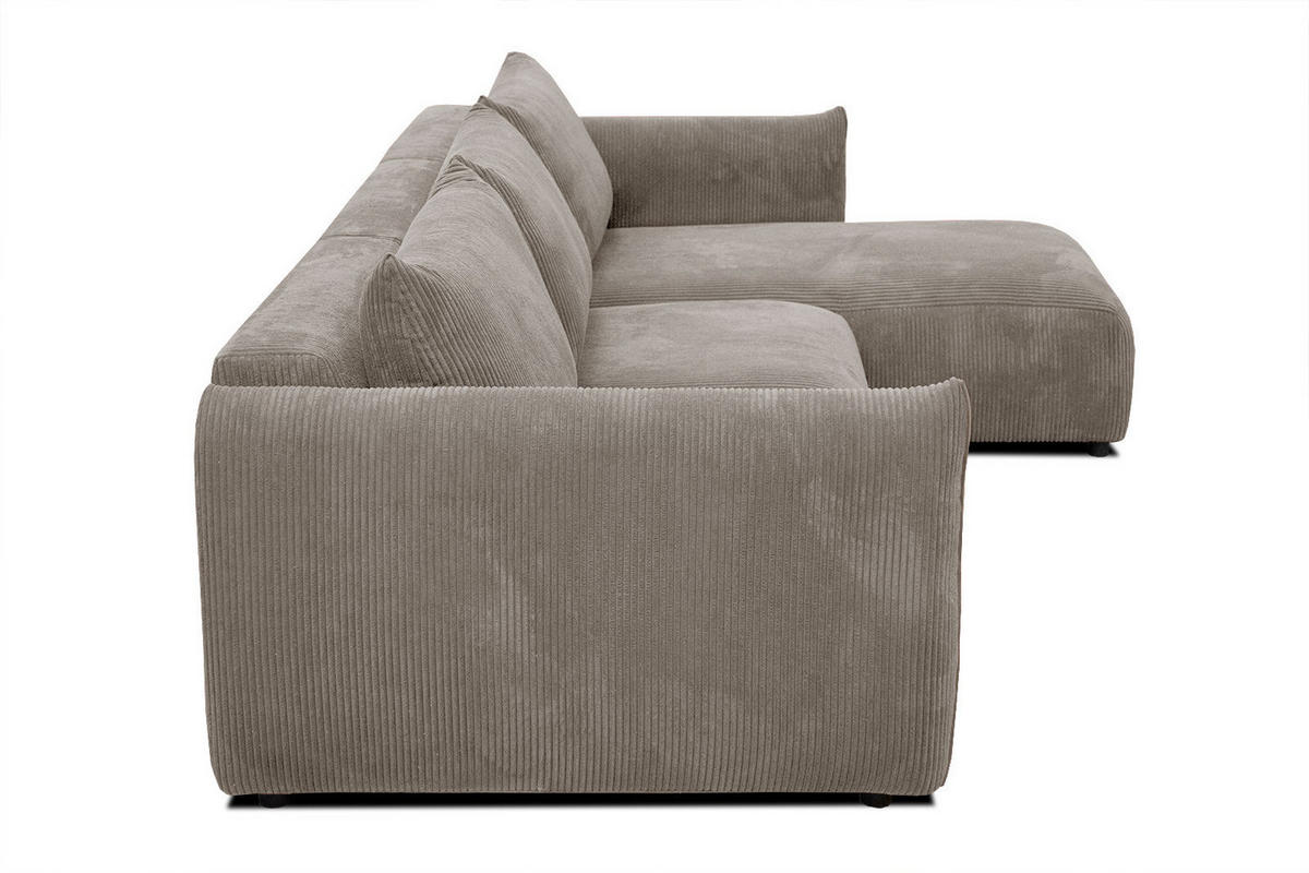 ECKSOFA TAUER 5-Sitzer, taupe - Taupe/Schwarz, Holzwerkstoff/Kunststoff (294/173cm) - Courtois Laville