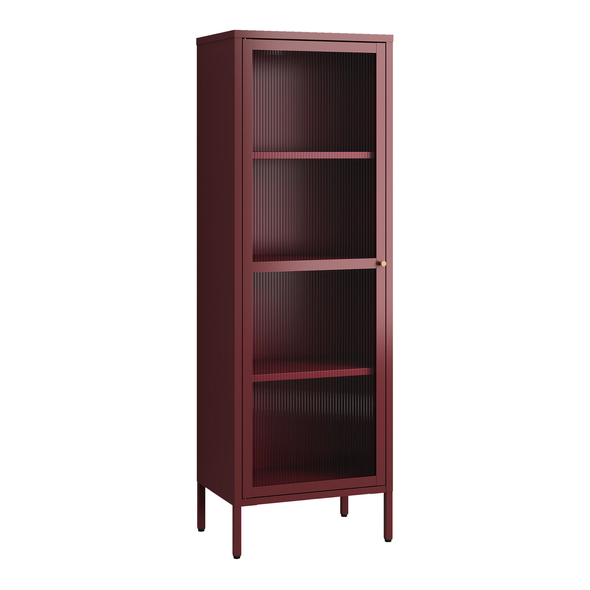 VITRINENSCHRANK Säkylä - Bordeaux, Glas/Metall (50/150/35cm) - [en.casa]