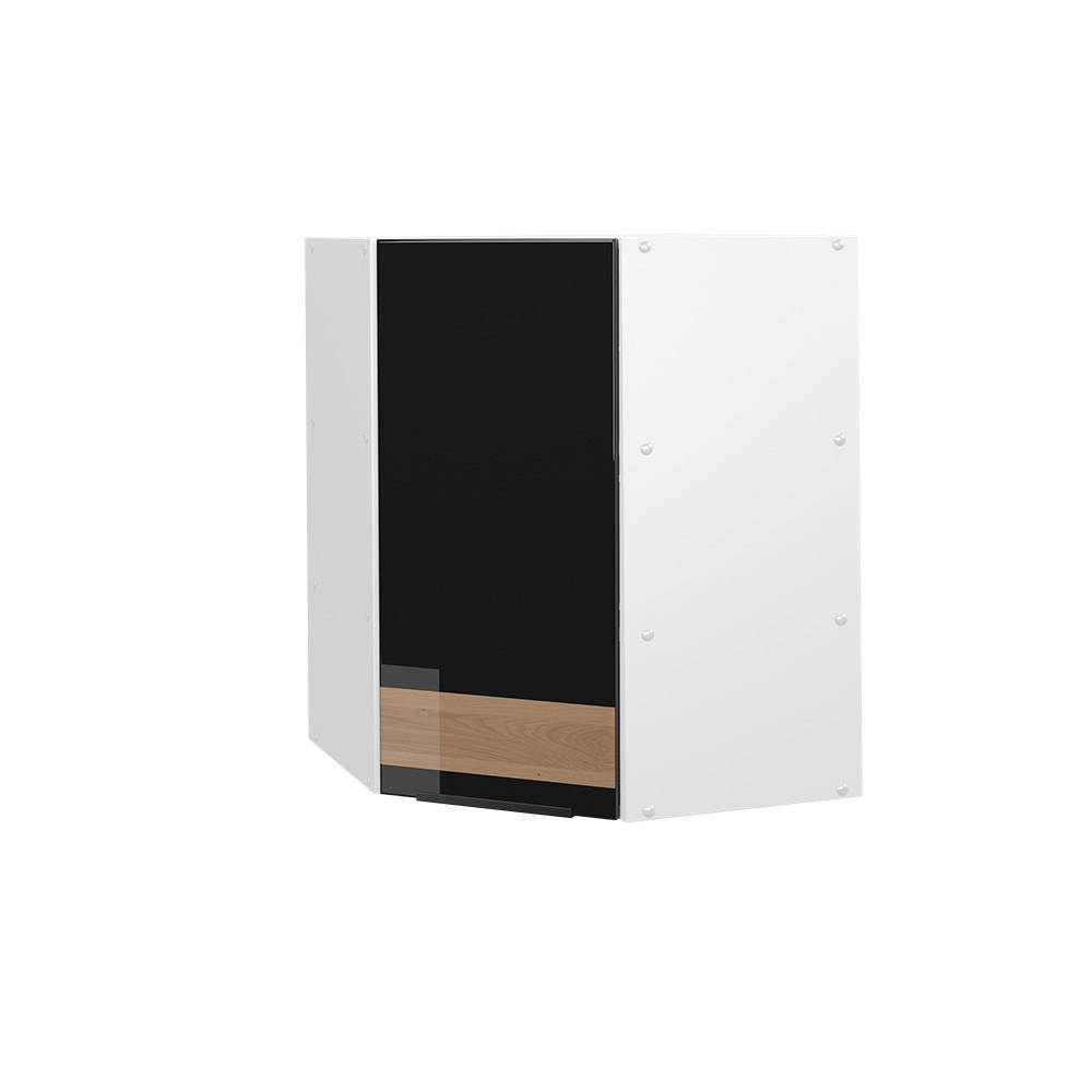 ECKHÄNGESCHRANK Fame-Line Schwarz Eiche hochglanz 57 cm - Schwarz Hochglanz/Schwarz, Holzwerkstoff (57/72/34.1cm) - Vicco