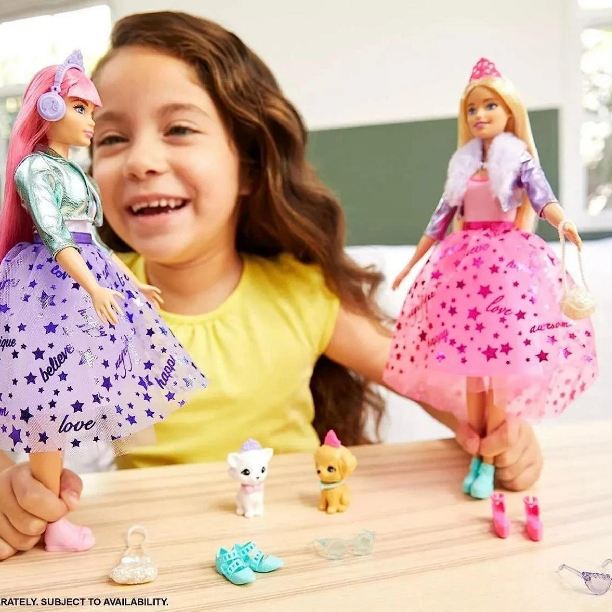 ANZIEHPUPPE Barbie Prinzessinnen Abenteuer mit Zubehör, Modepuppe, Spielpuppe, Barbie Puppe, Prinzessin Spielzeug, Kinder Spielzeug, Rollenspiel - Pink, Kunststoff (24/30/7cm) - Barbie