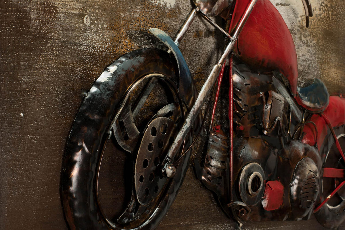 METALLBILD Rot 60/40 cm - Rot/Braun, Metall (2.04/40cm) - KUNSTLOFT