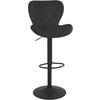 BARHOCKER Samt, Metallgestell, Schwarz - Schwarz, Textil/Metall (47/89/54cm) - Woltu