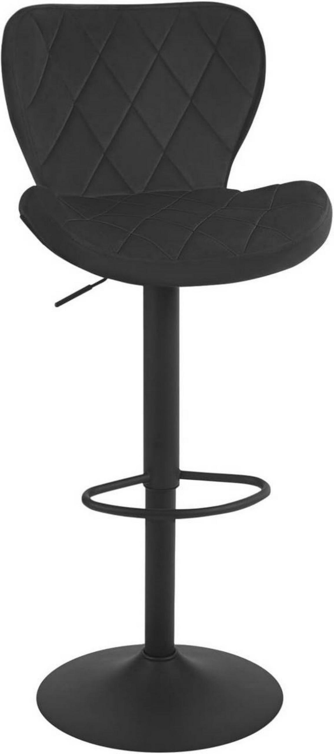 BARHOCKER Samt, Metallgestell, Schwarz - Schwarz, Textil/Metall (47/89/54cm) - Woltu