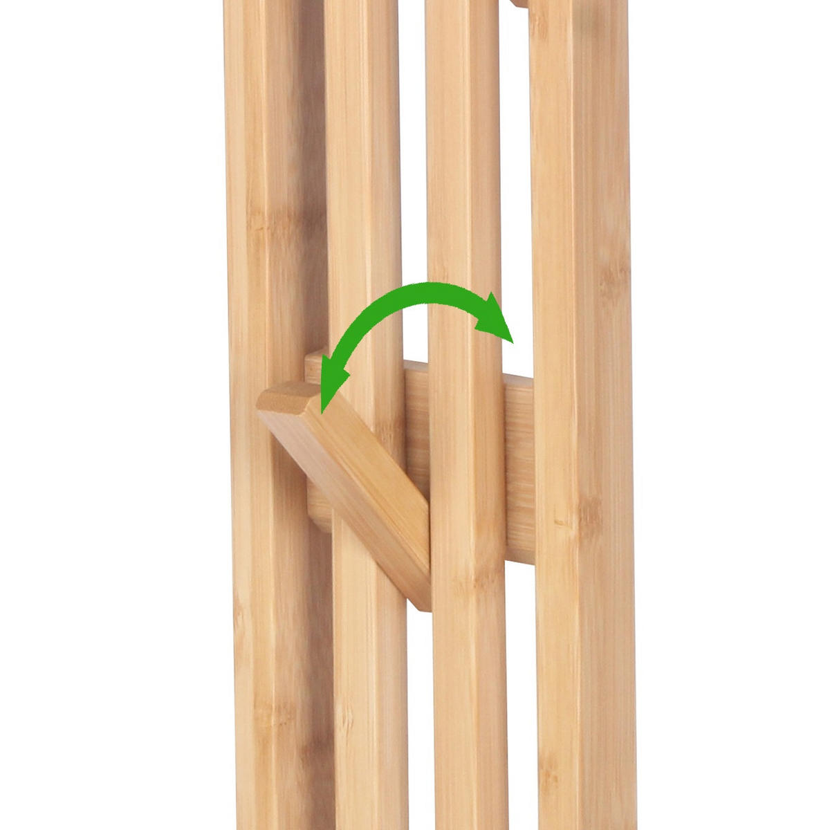 WANDGARDEROBE Bambus Naturfarben 6 Haken 60x14x3,5 cm - Naturfarben, Holz (14/60/3.5cm) - Begryf