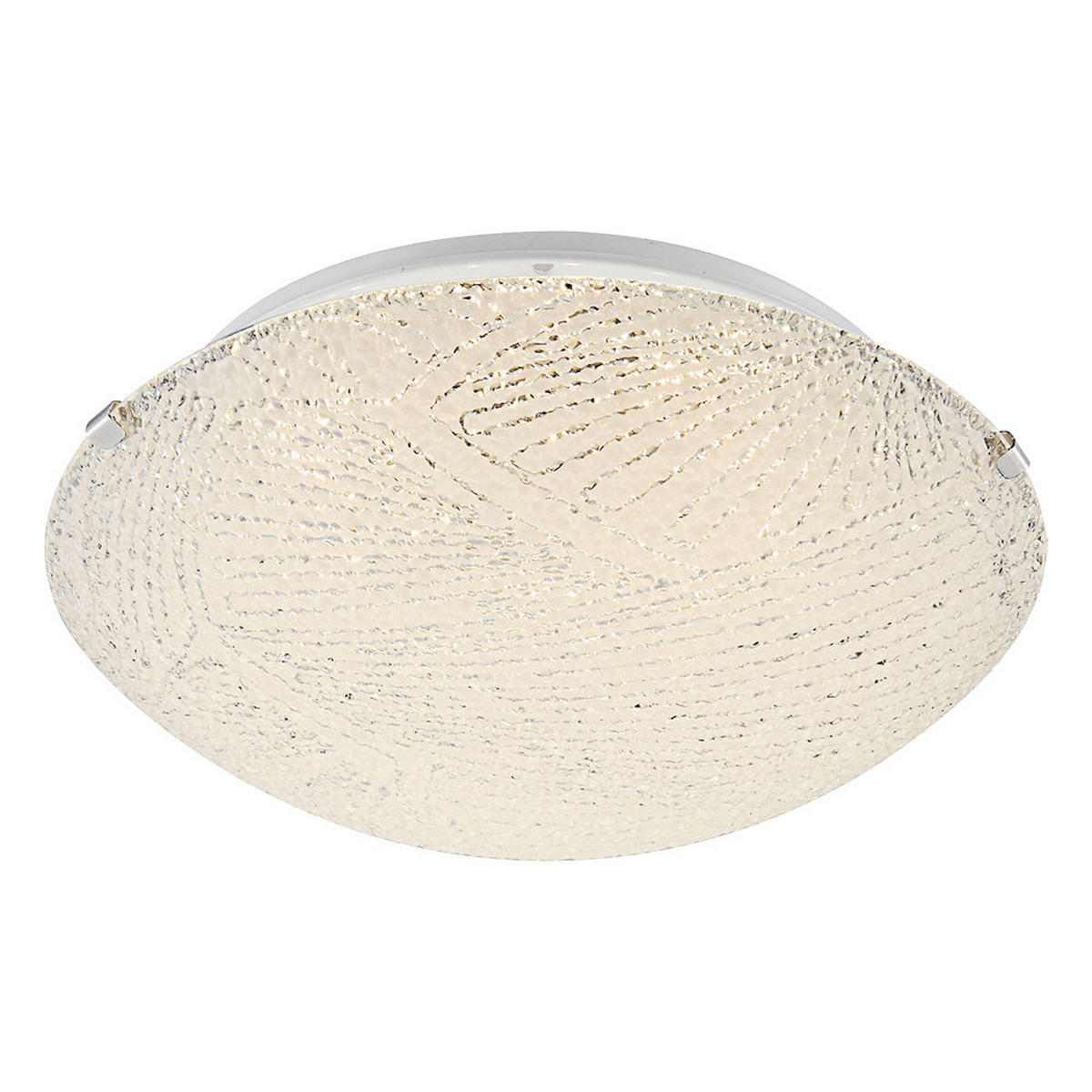 LED DECKENLEUCHTE Metall Weiß Muster Glas - Weiß, Glas (25/25/9.5cm) - Globo Lighting