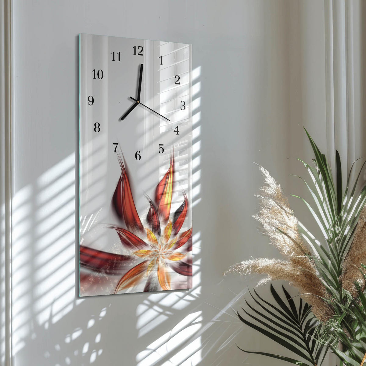 WANDUHR 60x30 cm - Blumenallee - Multicolor, Glas (30/60/0.4cm) - TULUP