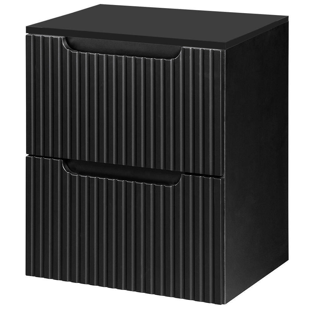 WASCHTISCHUNTERSCHRANK Skelbolu - Schwarz, Holzwerkstoff/Metall (51/60/40cm) - [en.casa]