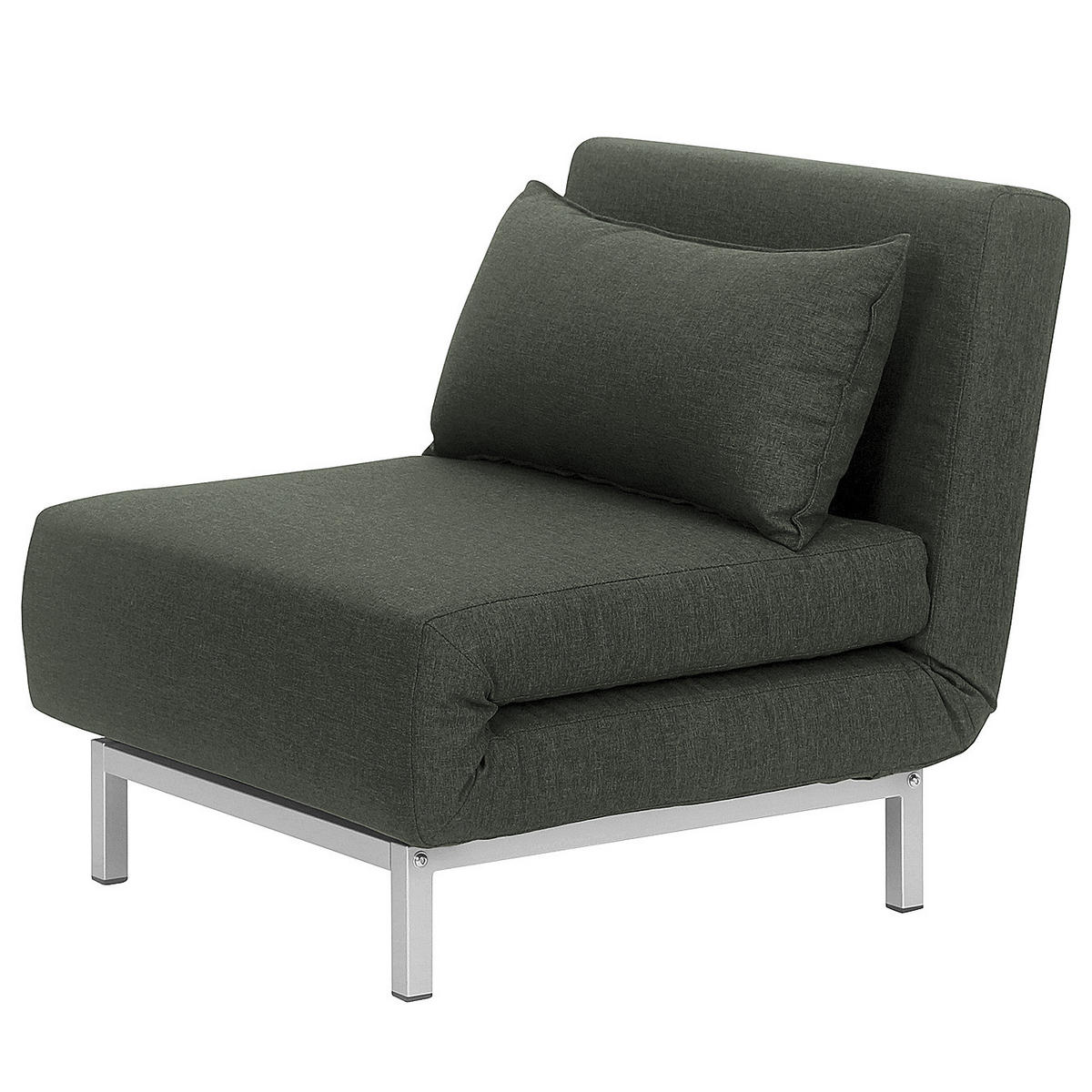 SCHLAFSESSEL - Dunkelgrau/Silberfarben, Textil (77/78/85cm) - home24