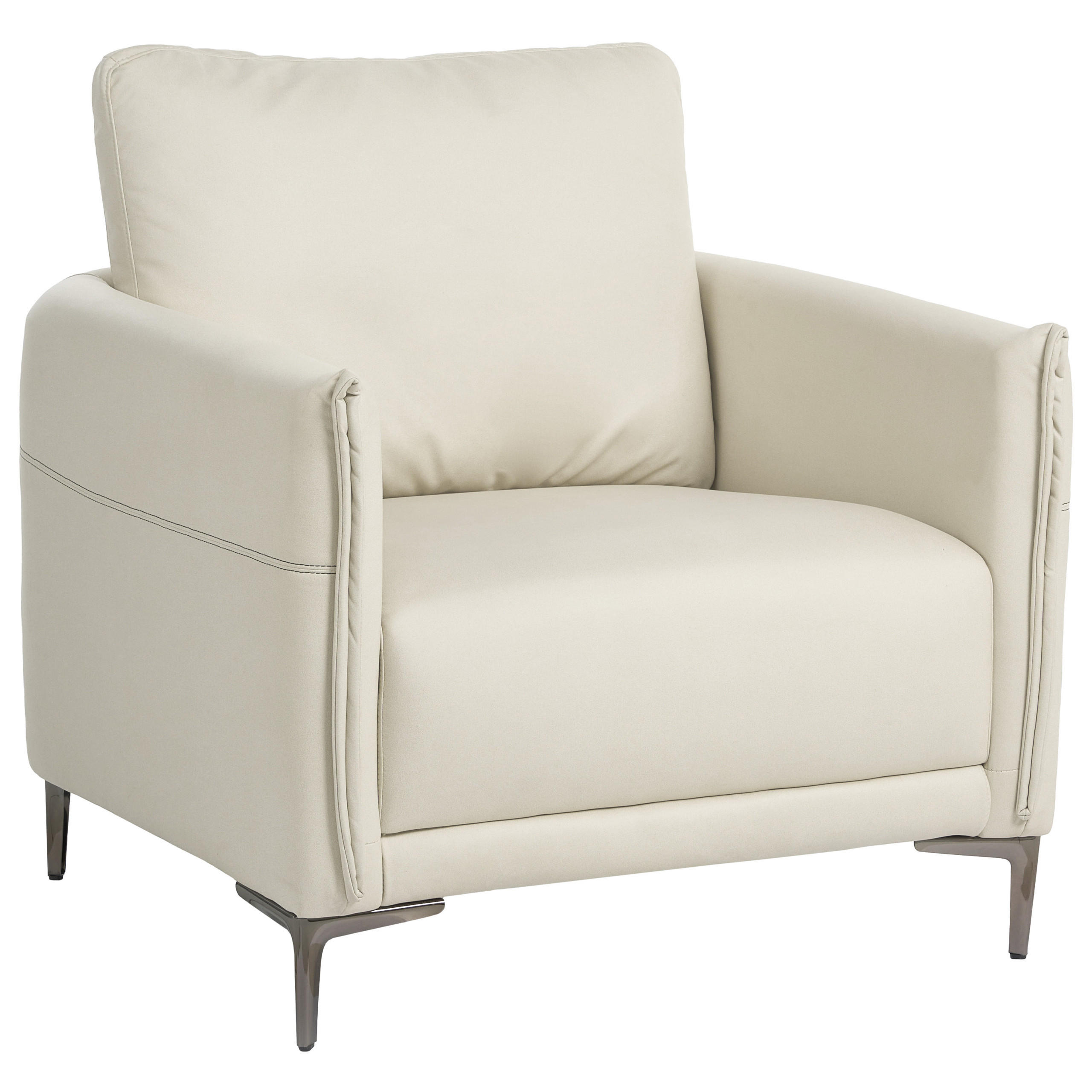 SESSEL Stoff Hellbeige Cilens - Dunkelgrau/Beige, Textil/Metall (85/90/82cm) - Beliani