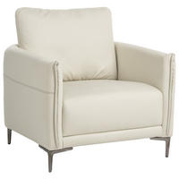 SESSEL Stoff Hellbeige Cilens - Dunkelgrau/Beige, Textil/Metall (85/90/82cm) - Beliani
