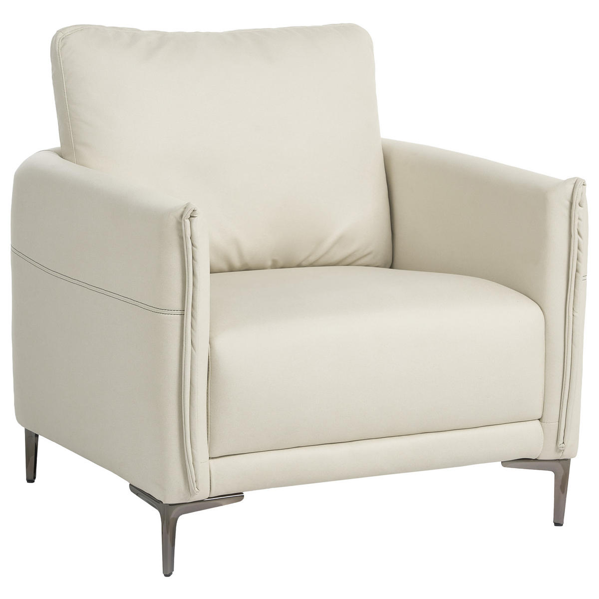 SOFA-SET 6-Sitzer Stoff Hellbeige Cilens - Beige/Silberfarben, Textil (212/93/83cm) - Beliani