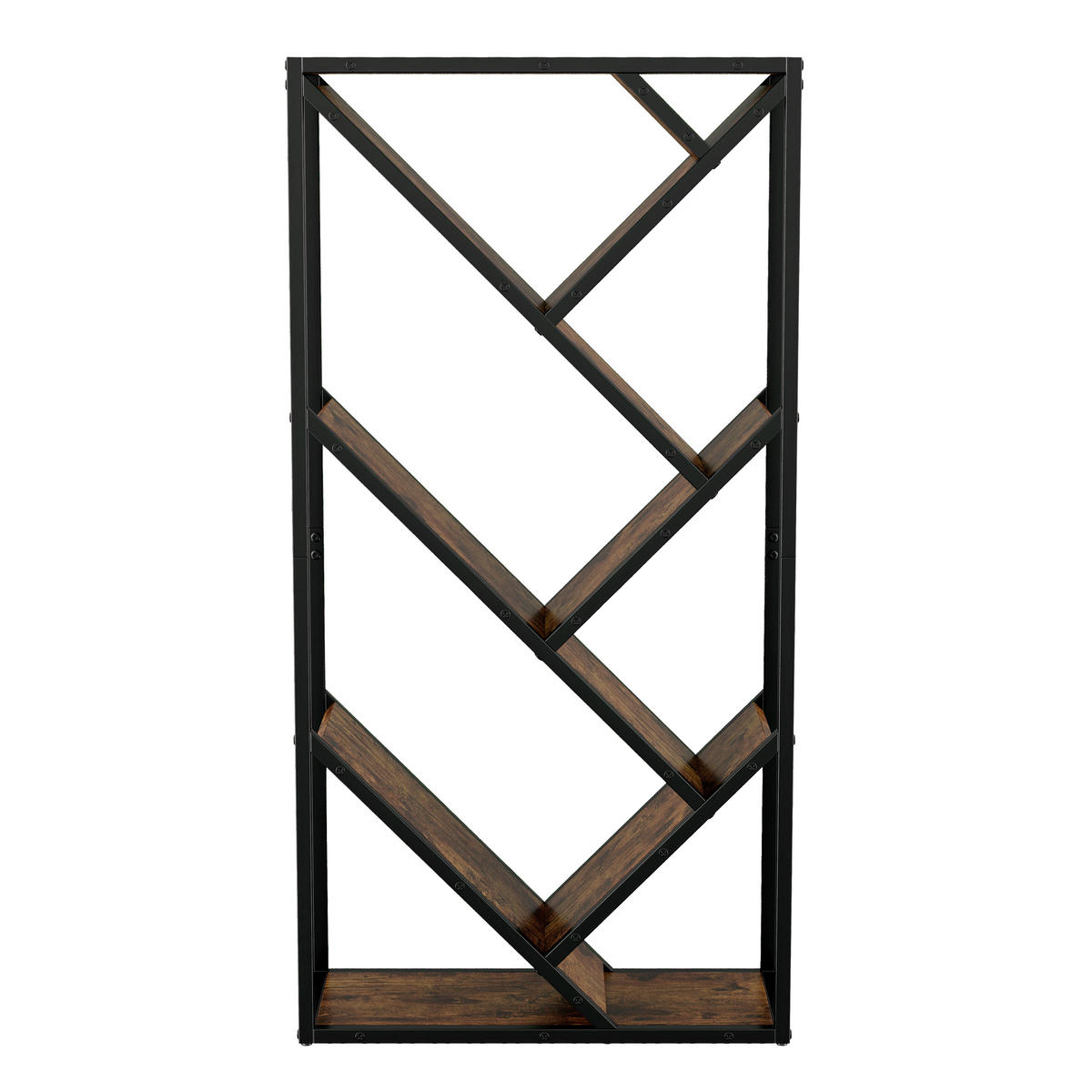 REGAL 80cm Baumdesign 8 Ebenen Eckregal Anti-Kipp modern - Braun, Holzwerkstoff (80/160/35cm) - FLIEKS