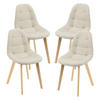 ESSZIMMERSTUHL Kopparberg 4er-Set - Beige, Textil (53/86/47cm) - [en.casa]
