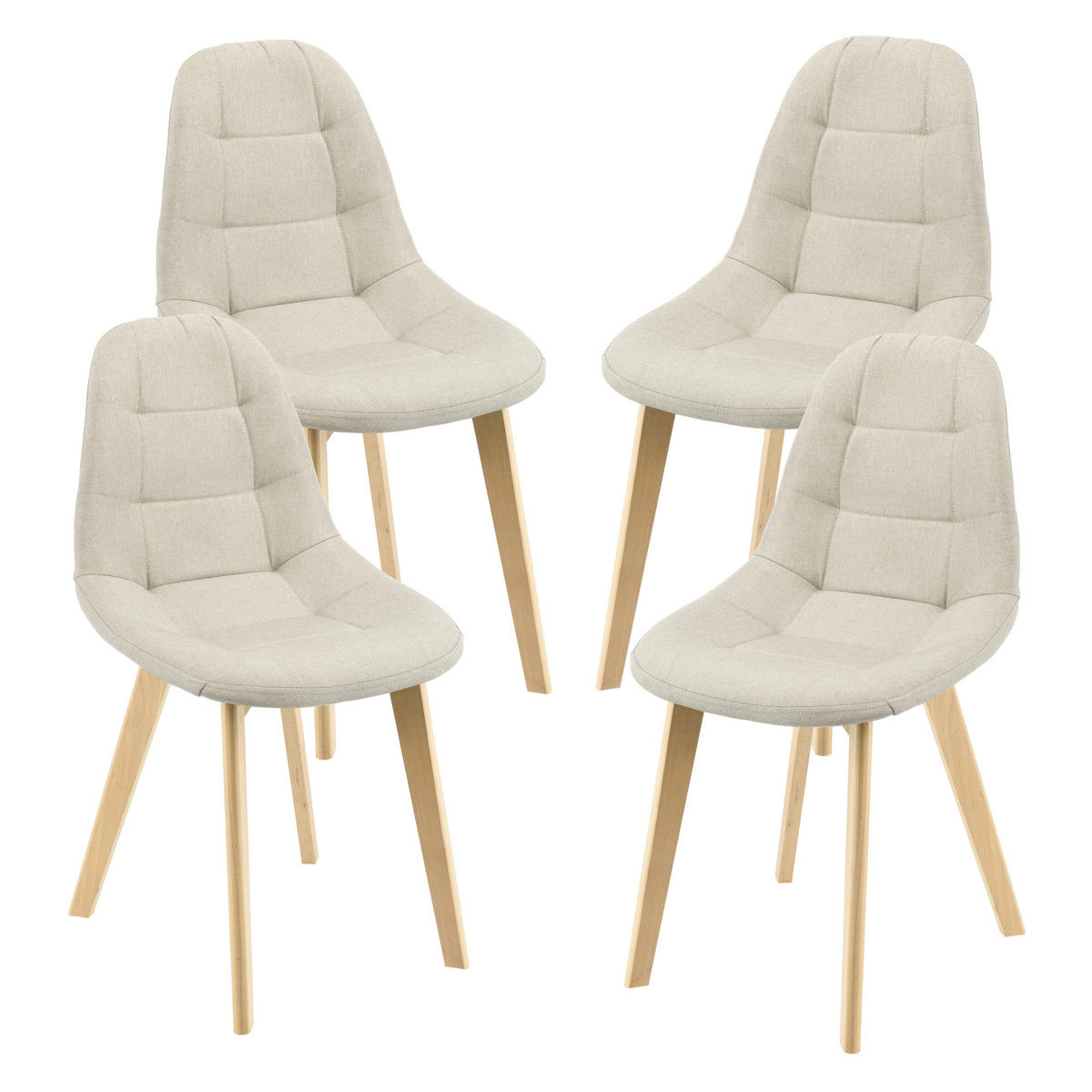 ESSZIMMERSTUHL Kopparberg 4er-Set - Beige, Textil (53/86/47cm) - [en.casa]