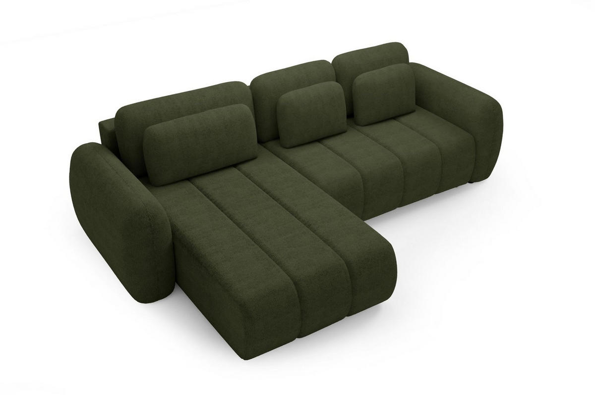 ECKSOFA Caria Mit Schlaffunktion - Grün, Holzwerkstoff/Textil (304/190cm) - Fun Möbel